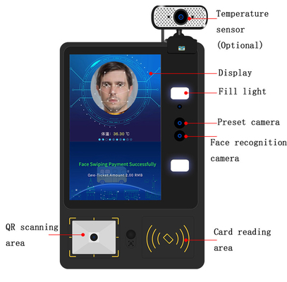 Engineering Plastics 8 Inch Bus Fare Collection Technical Support Intelligent Temperature Sensor With Barcode Scanner